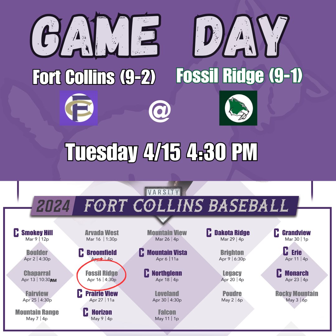 Local matchup down the road today. 
@PSD_ATHLETICS
@fchslambkins 
#fortcollins #fortcollinshighschool #fortcollinsbaseball #fchs #lambkins