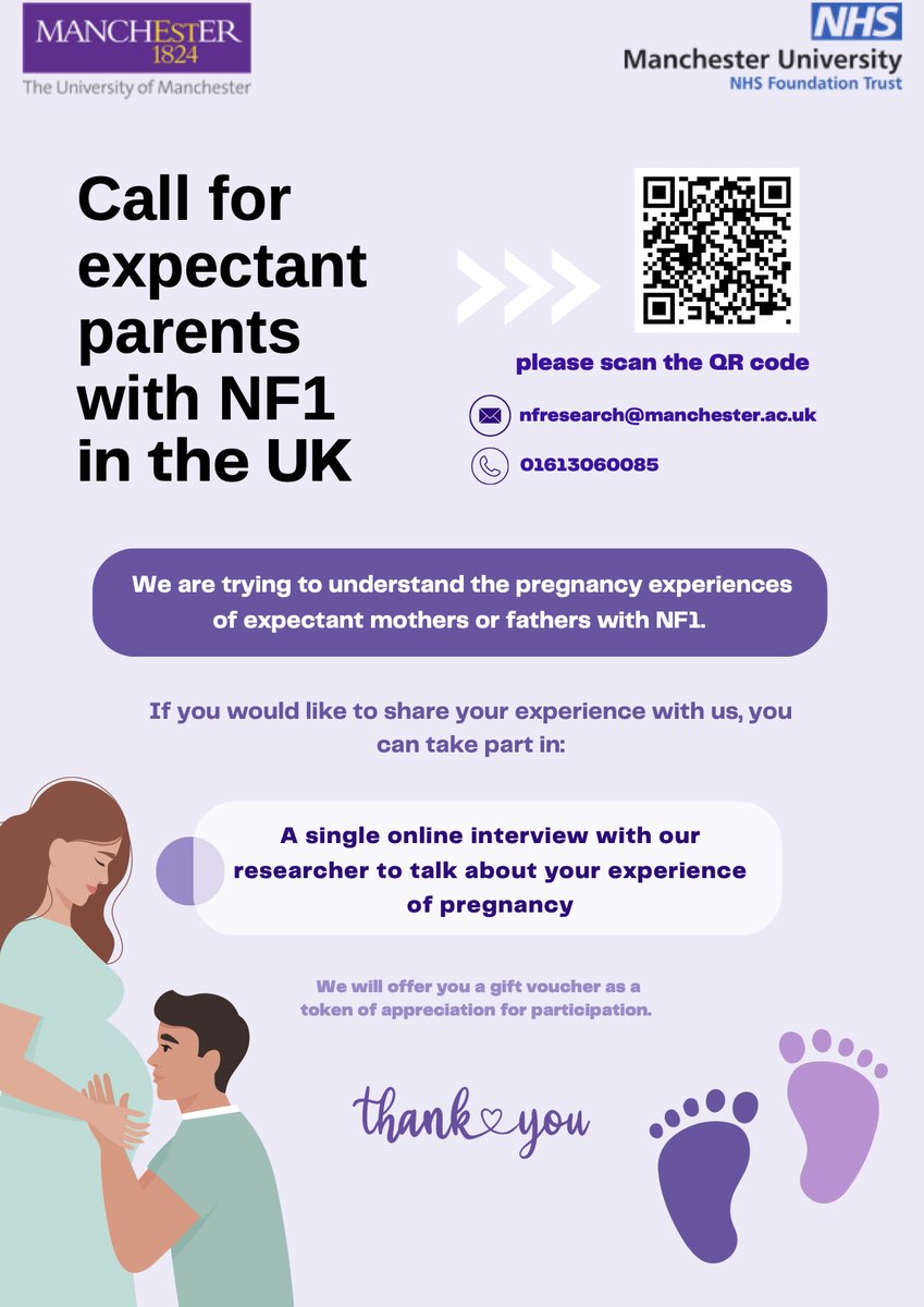 Call for expectant parents with NF1 in the UK!
Please get in touch with us if you meet the following criteria:
-You or your partner have NF1
-You or your partner is pregnant
-You are living in the UK
Please feel free to ask if you have any questions.
#nf1 #IVF #PGT #pregnancy