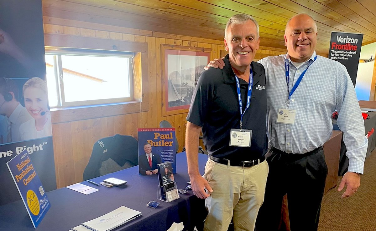 Another successful 3-day networking event – this time with law enforcement professionals in Utah! Brent Speyer attended the UT @FBINAAQuantico Spring Conference in Moab and caught up with Commander Jim Mack of @LaceyPolice. #extradutydoneright #LaceyPD