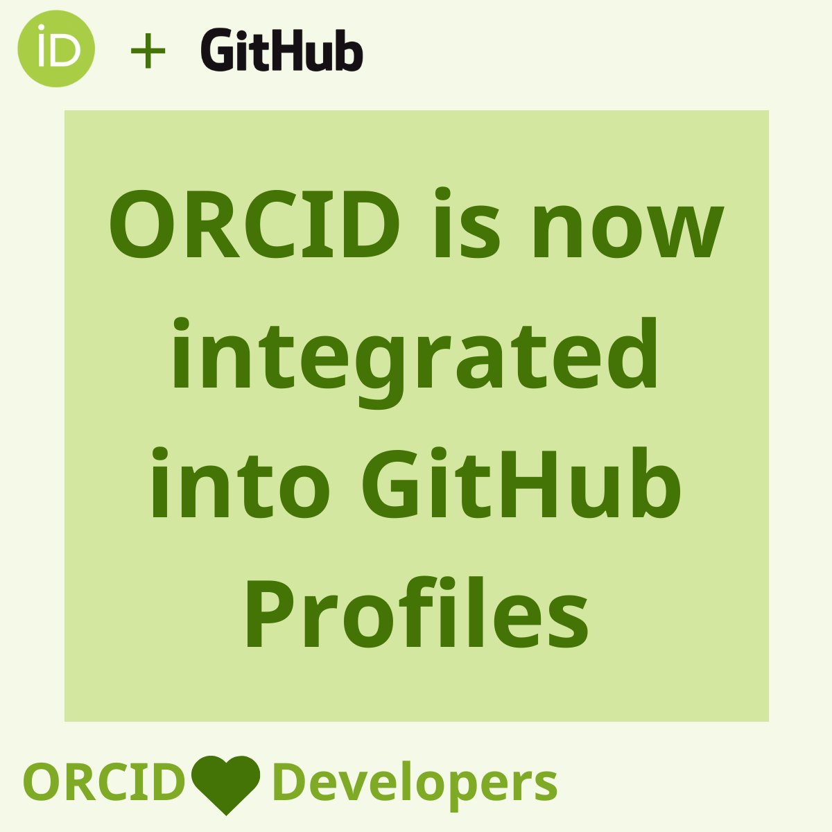 Did you know? ORCID + GitHub are now integrated, which means GitHub users can link their validated ORCID iD to their public GitHub profile. Read more and get your GitHub profiled linked with ORCID today! bit.ly/3vlQe49
