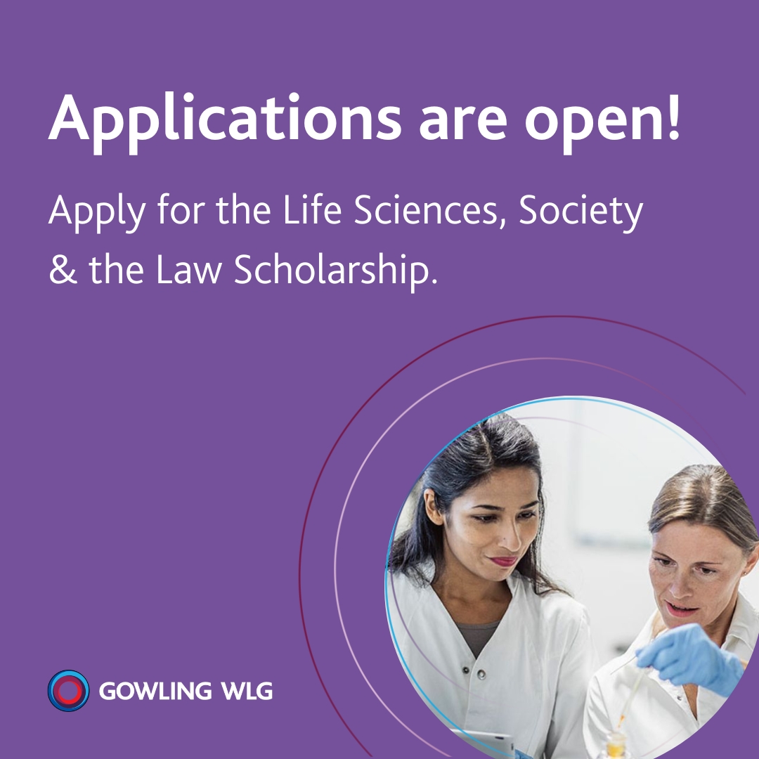🚨 Only two weeks remain to apply for our Life Sciences, Society & the Law Student Scholarship! ‍🔬 📚 This $5,000 scholarship is open to all Canadian #lawstudents interested in a legal career in the #lifesciences sector. Seize this opportunity 👉 gowlg.co/3SQHVFb