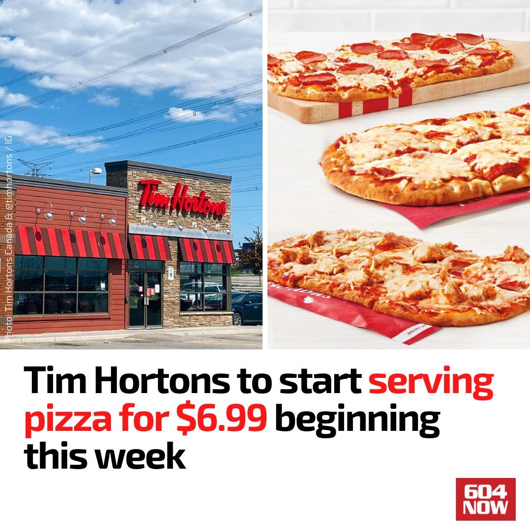 #Vancouver pizza lovers rejoice? 🤔🍕 After successfully testing their flatbread pizzas, @TimHortons is finally launching across #Canada starting ThursApril 17. You can choose between 4 flavours: Simple Cheese, Bacon Everything, Chicken Parmesan, and Pepperoni for only $6.99. 🤤