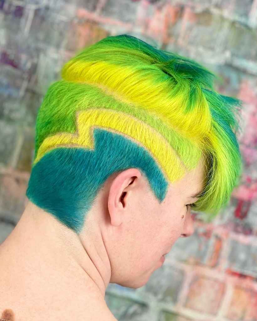 Hair art at its finest 🌟 @verityclarkehair created the ultimate starry scene with the Manic Panic colours ✨ 

Electric Banana
Electric Lizard
Atomic Turquoise 

#manicpanic #manicpanicprofessional #hair #haircare #hairstylist #hairinspo #healthyhair #hairstyles #hairsalon