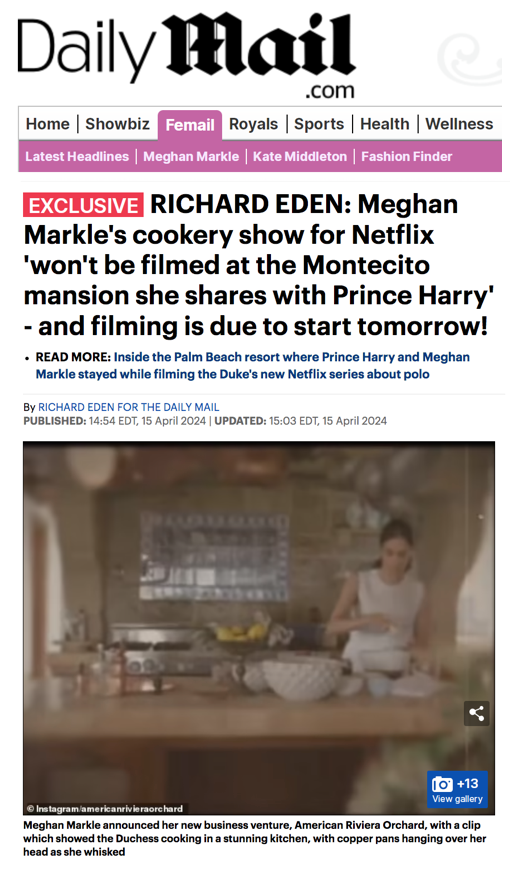 SCANDAL! TV show is filmed on actual film set. The tabloids' desperation to criticize Meghan Markle is showing. Perhaps they should turn their attention back to Prince Andrew, where there's actual material to work with.