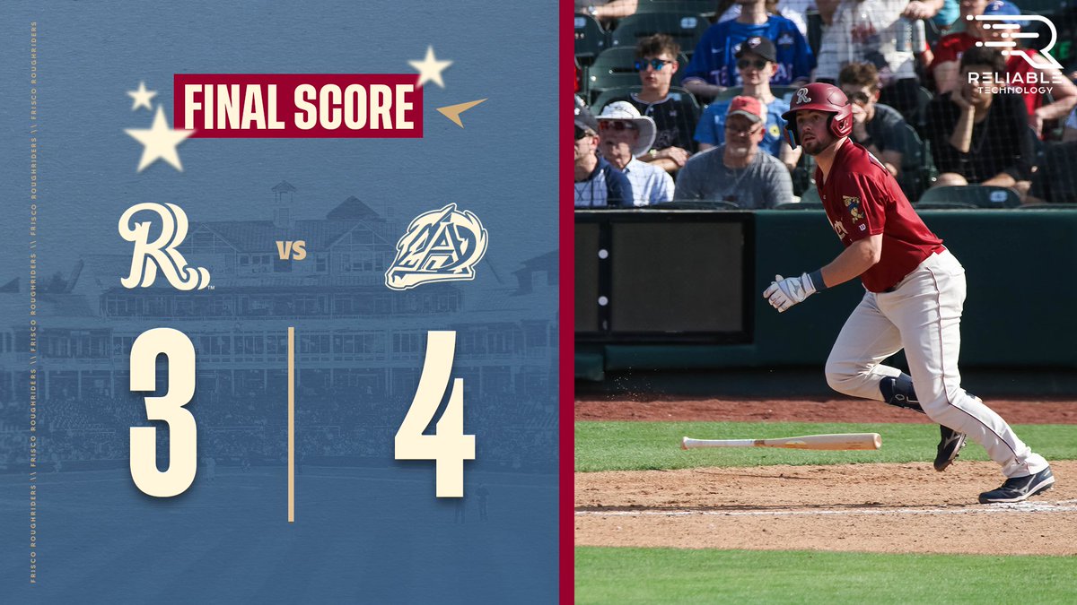 Riders drop the series opener against Arkansas. Back at it tomorrow at 6:35 P.M. @ReliableTSI | #LetsRide