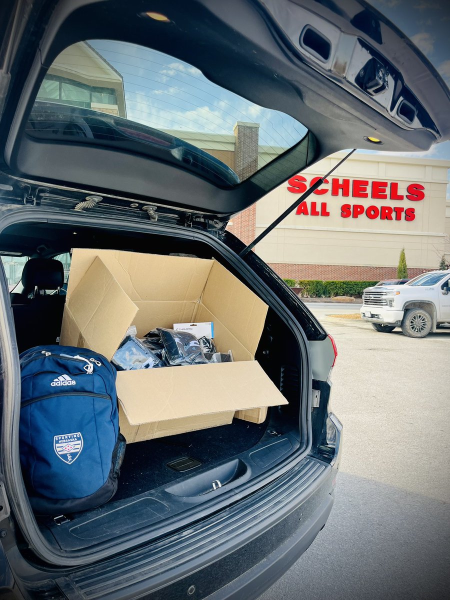 A huge THANK YOU to Omaha @SCHEELS for their donation of soccer shin guards to our donation drive this past month! We were able to use give them to two amazing organizations, @Football4TW & our TOPSoccer program!!