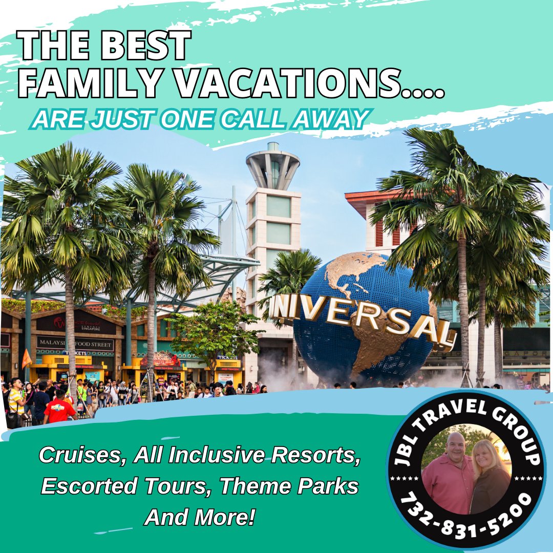 The best #familyvacations are just #onecallaway
Call the #jbltravelgroup today about #cruises #allinclusiveresorts #escortedtours #themeparks and more at the best prices and promotions available!