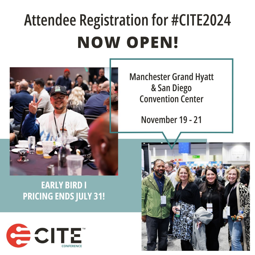 Attendee Registration for the 2024 CITE Conference is now open! We are in San Diego this year with the welcome reception on the USS Midway! Don't miss out on CITE's biggest event of the year! Register early here: cite.org/conferenceatte…! #CITE_EDU #k12sysadmin #edtech #technology