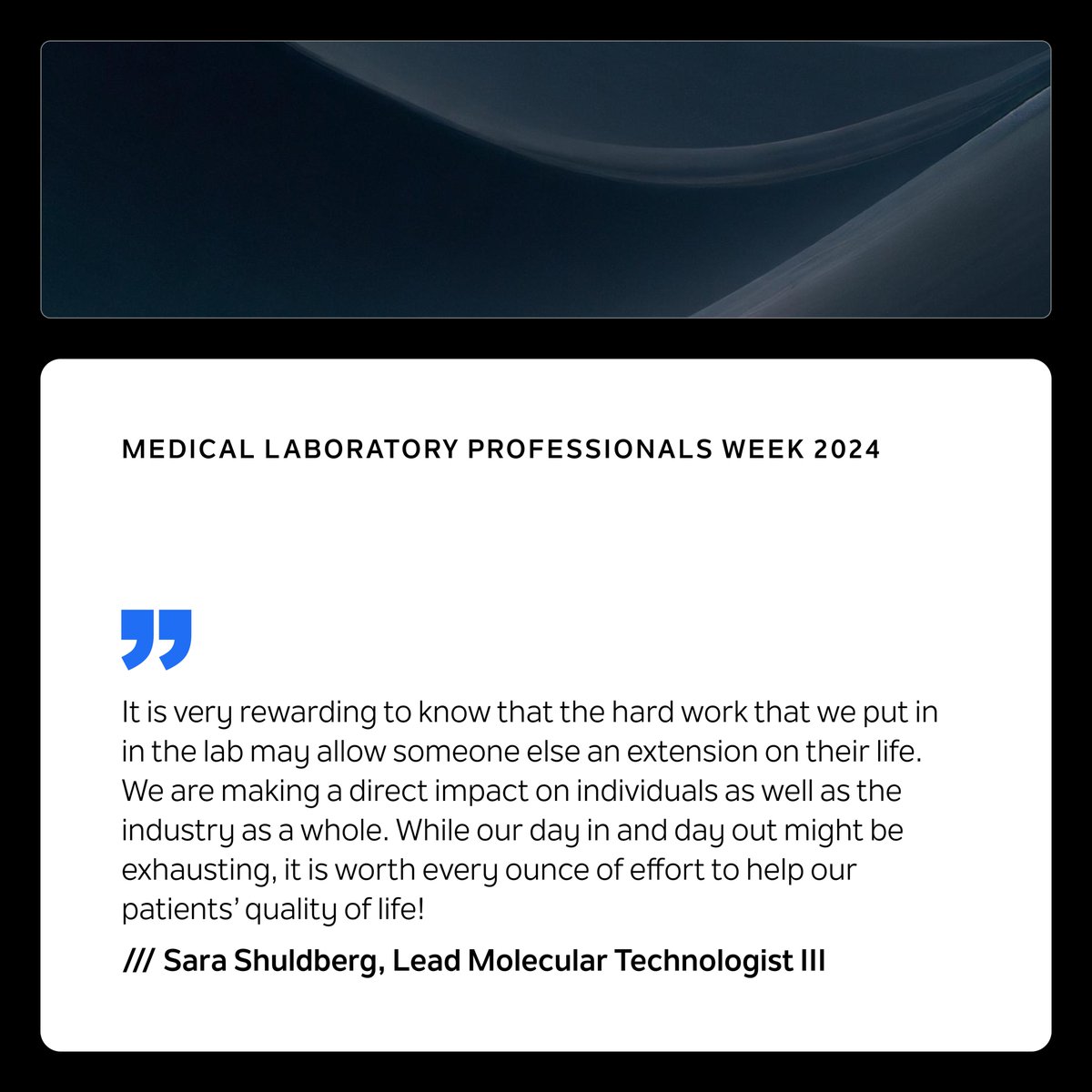 TempusAI's tweet image. For #MedicalLabWeek, we asked our lab employees to share what their work means to them. We&apos;re extremely grateful for the dedication &amp;amp; hard work of our lab team members. Their tireless efforts help us serve our patients each and every day. #ASCPLabWeek24