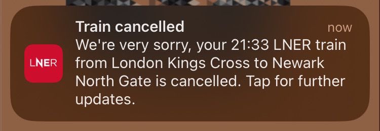 jrhoulton's tweet photo. @LNER LOVING the last minute notice https://t.co/glCVWesUyo