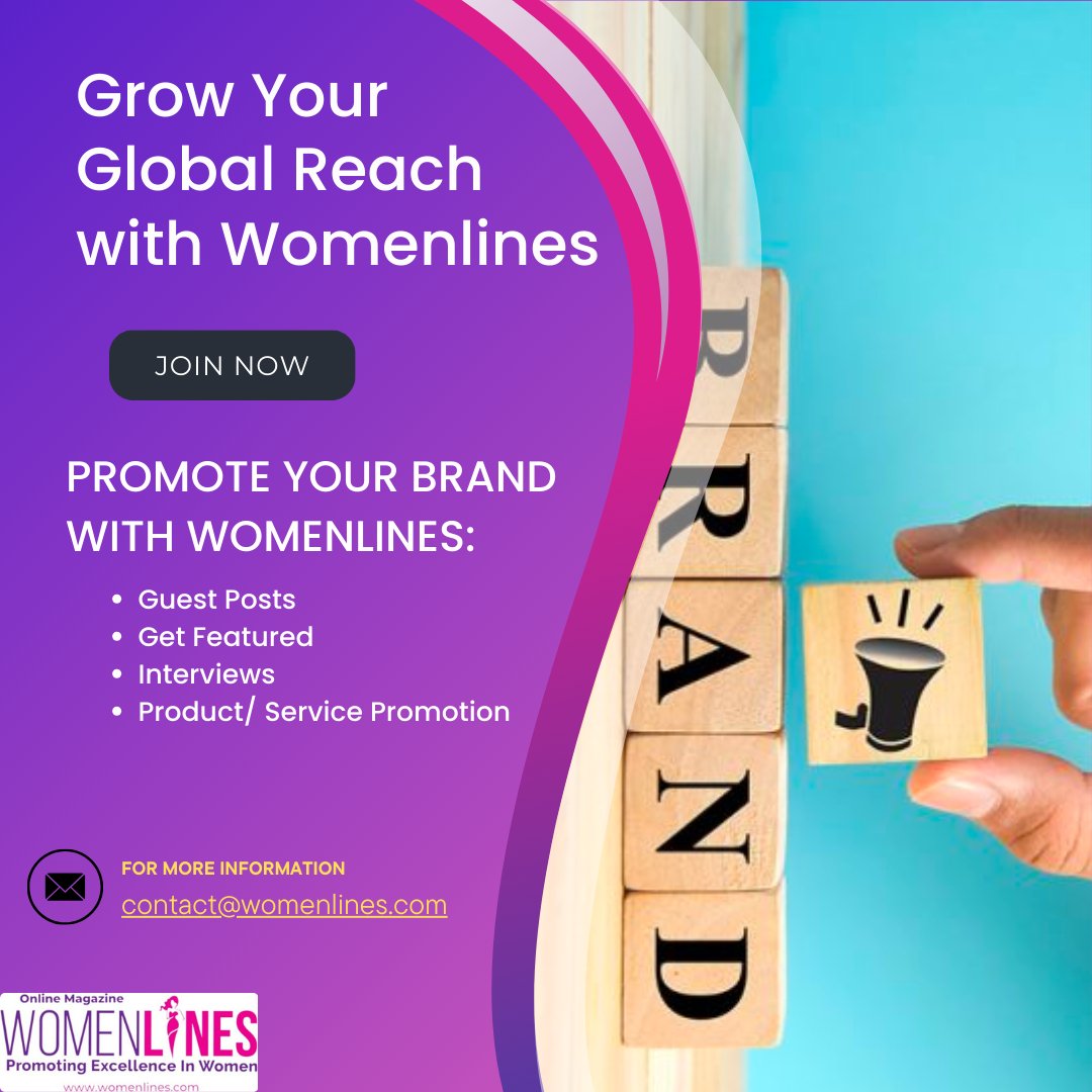 Get featured and boost your online presence to a worldwide audience of like-minded women entrepreneurs. 

Share your journey, gain exposure, and connect globally. 
Contact us at contact@womenlines.com to shine brighter! ✨

#Womenlines #OnlineBranding #GlobalReach #Solopreneur