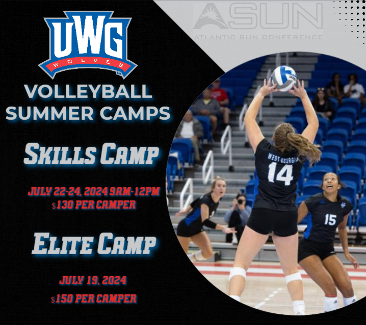 UWGWolvesVB's tweet photo. Mark your calendars! UWG Volleyball Summer Camps will be here before you know it! We want to see YOU this summer in the Coliseum! 🔥

Link in our bio to sign up!

#WeRunTogether #uwgvolleyball https://t.co/FTVprJR1sL
