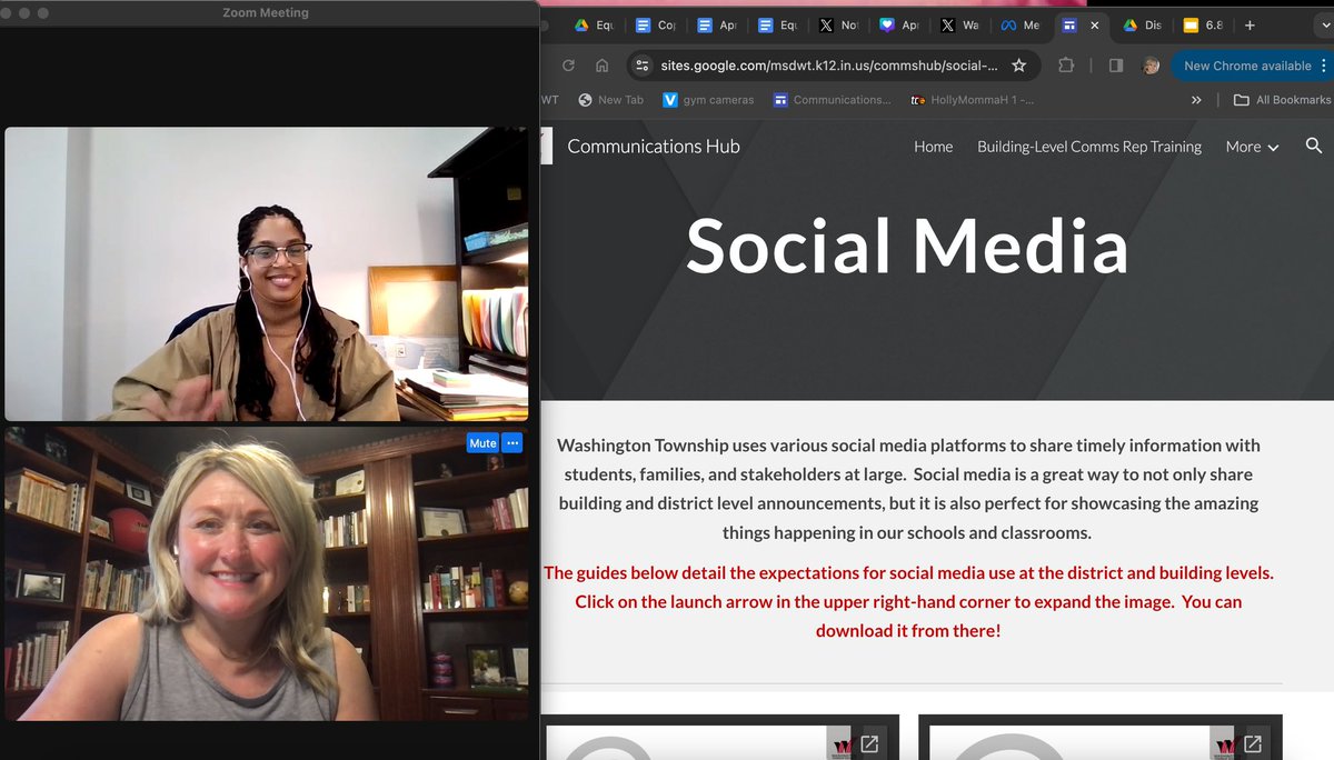 Spent some time today training this awesome <a href="/msdwt/">Washington Township Schools</a> Admin Assist in the art of creating social media content to share resources &amp; showcase the amazing DEI work happening in the district. Her excitement &amp; passion for this new responsibility is inspiring! #WhyWT #WT4equity #k12comms