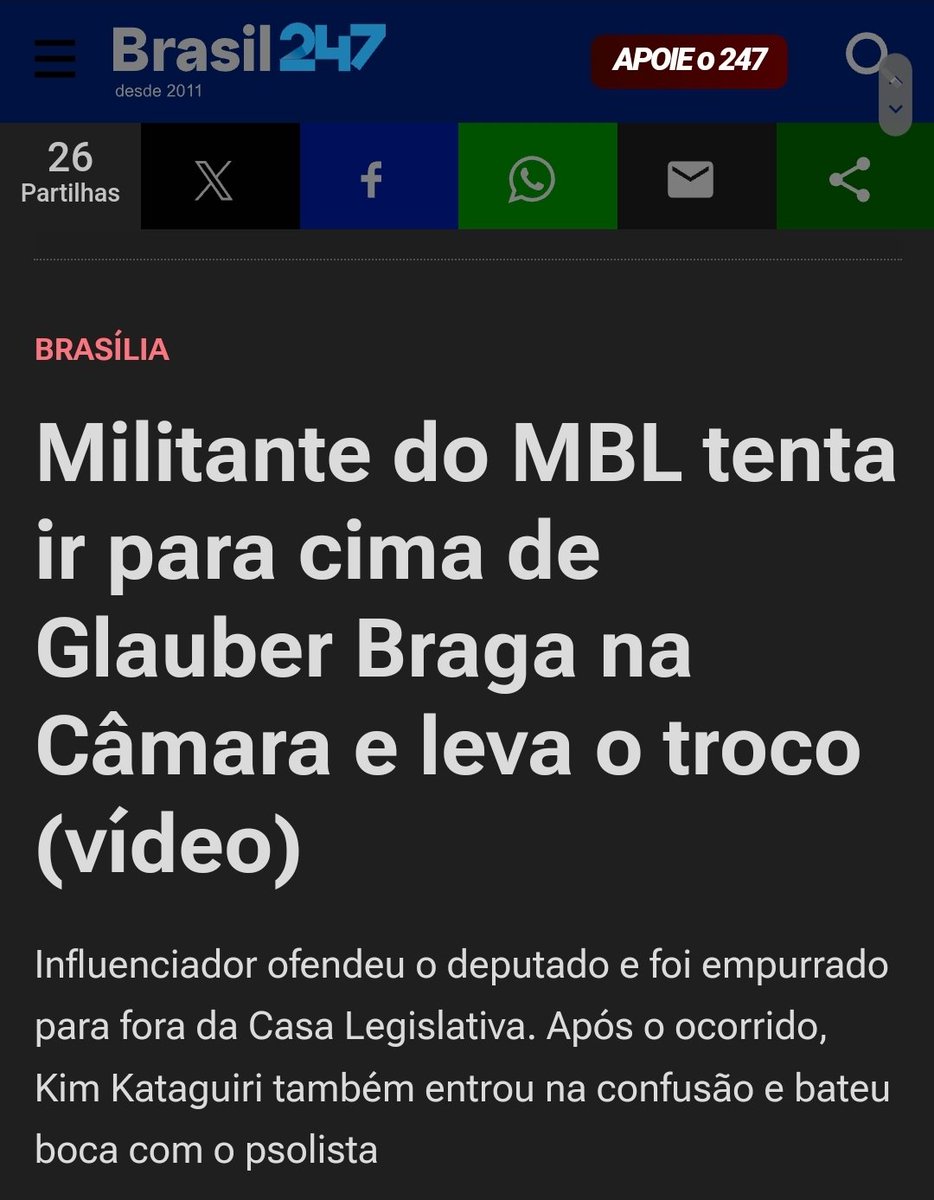 Tem várias filmagens do ocorrido e TODAS mostram o GLAUBER partindo pra cima do Costenado do nada! Olha como sai a Manchete Se isso não é um portal de Fake News eu não sei mais o que é.