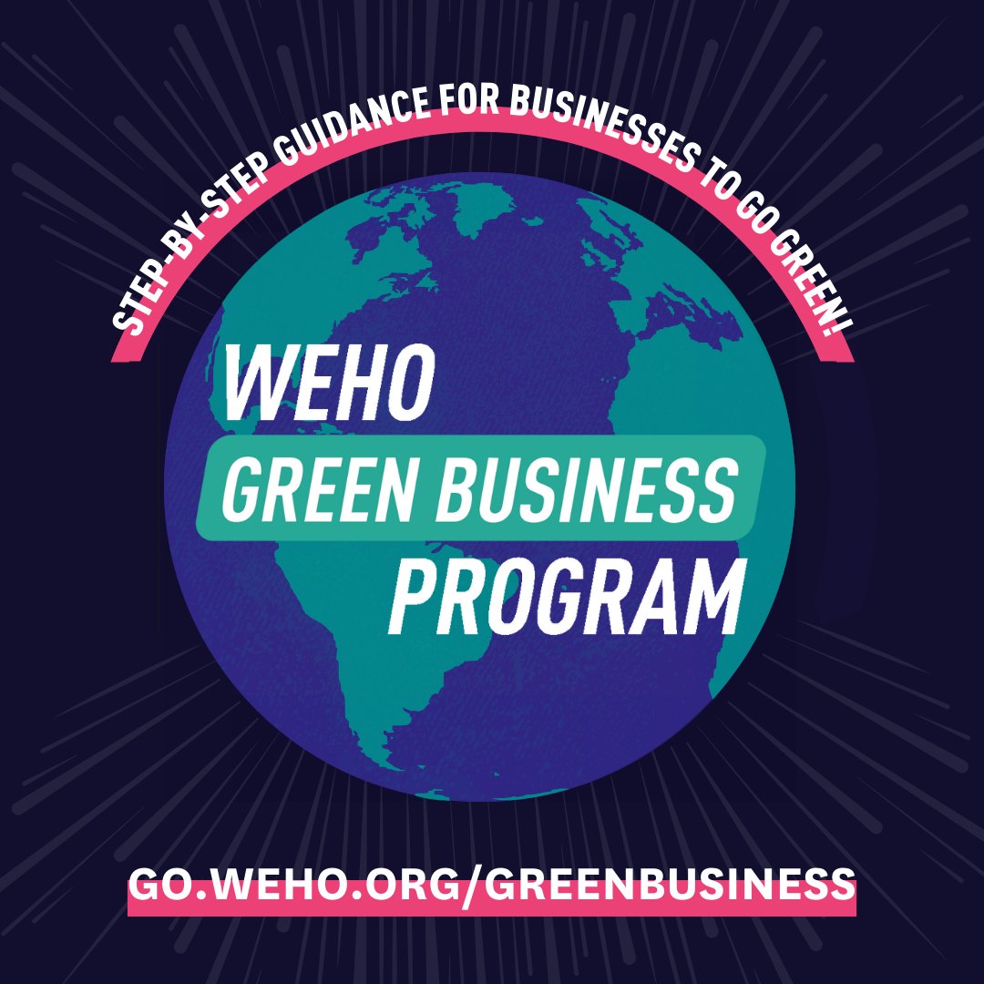 We’re thrilled to launch our Green Business Certification Program! We want to encourage businesses to make sustainable choices that benefit our planet. As part of this encouragement, we're offering up to a $1,500 rebate for green upgrades! Program info: go.weho.org/3PWMQ6V
