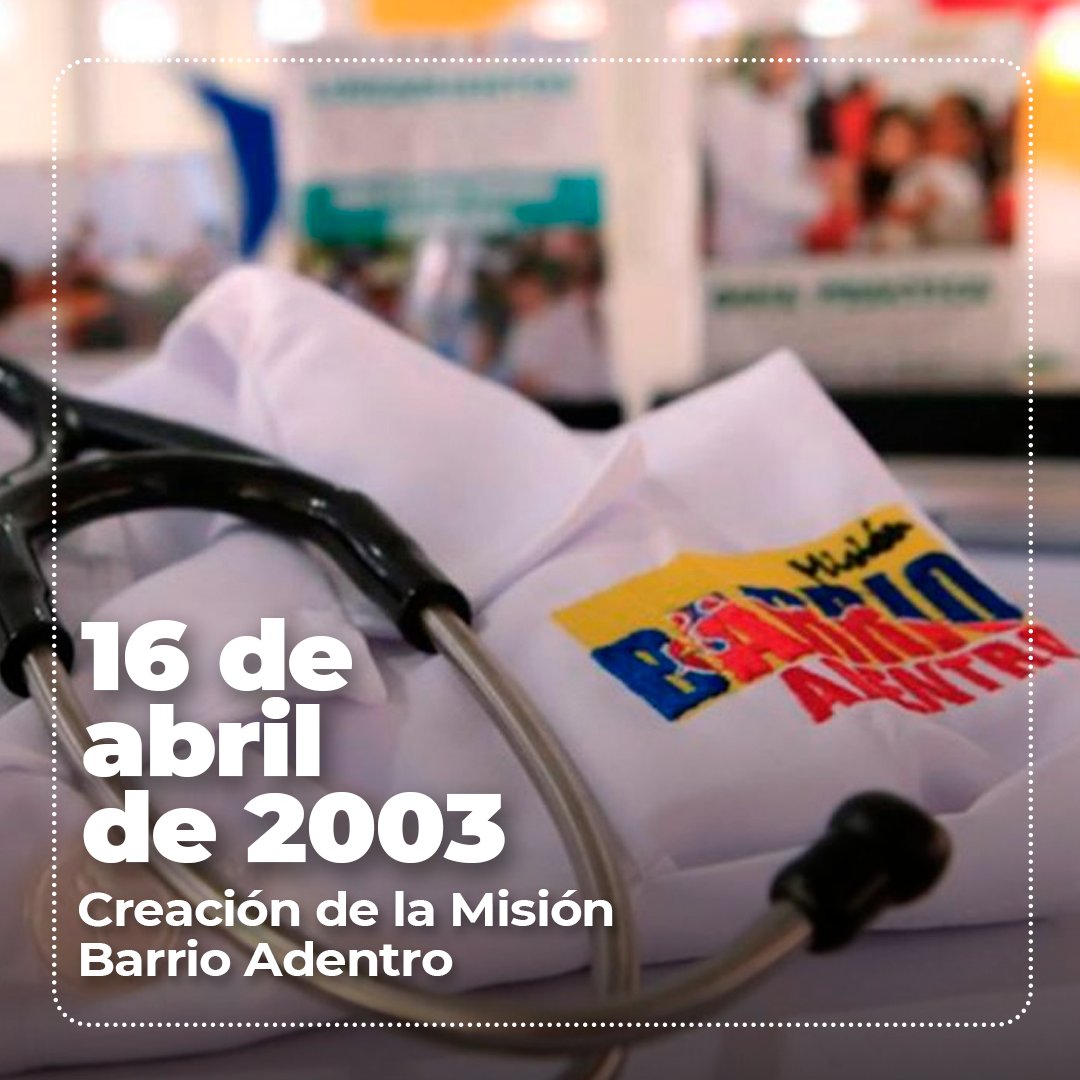 Celebramos hoy los 21 años de la creación de la Misión Barrio Adentro que ha hermanado a los pueblos de #Cuba y #Venezuela en el sector Salud; luego extendido a otras áreas. #CubaEsSalud #CubaEsSolidaridad #ALBA