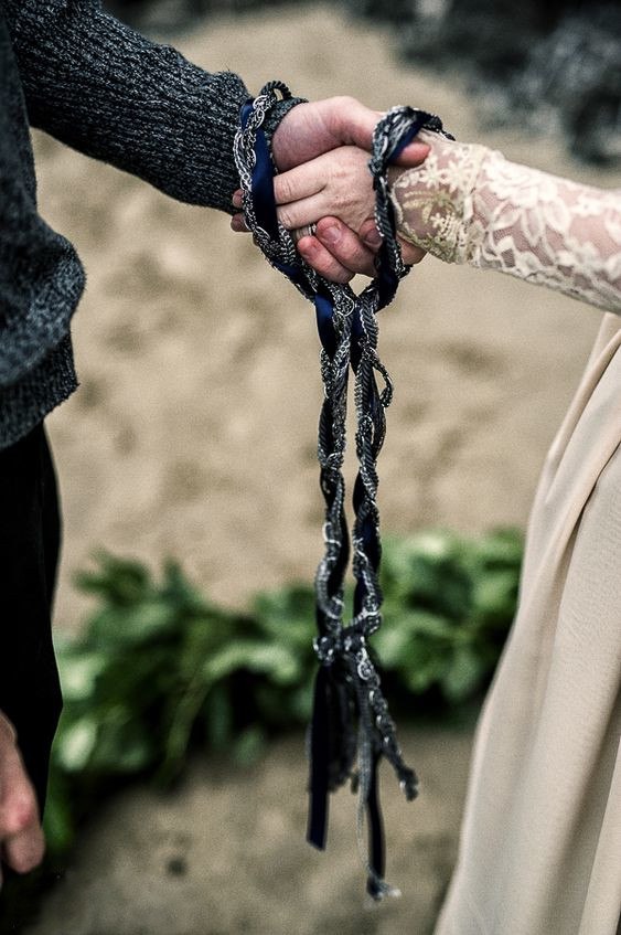 Handfasting

The phrase, 'tying the knot', comes from ancient European (Celtic) tradition and culture - it was part of one of several wedding traditions in the ancient society.

When a man and woman had braided cord tied around their hands. Known as handfasting.