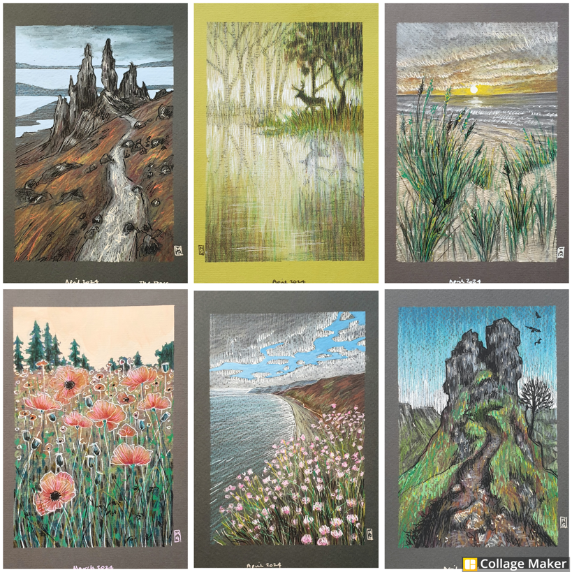 Good morning everyone,
I am an artist from Scotland, I sell my drawings and paintings for very affordable prices in my little Etsy art shop.  I'd love you to visit...
etsy.com/shop/TheWeeOwl…
#OriginalArt #drawing #MixedMedia 
#Landscape #LandscapePainting #FloralLandscape