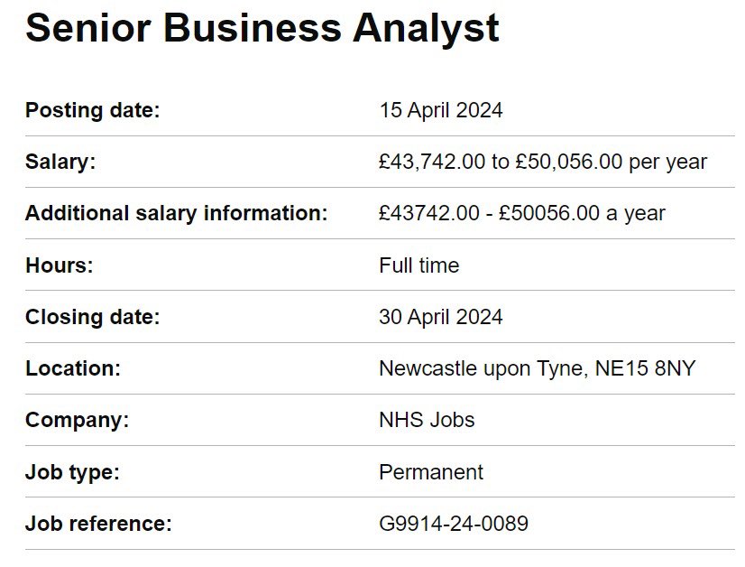 Have you applied for the Business Analyst job?

What are you waiting for?

Links:
careers.commvault.com/us/en/apply?jo… 

sfh-tr.nhs.uk/work-for-us/ou… 

beta.jobs.nhs.uk/candidate/joba… 

careers.muellergroup.com/Mueller_UK/job…)

#BusinessAnalyst #BA #Iiba #BCS #careersintech