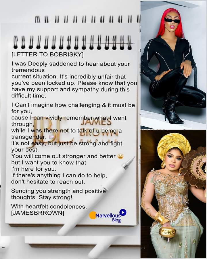 James Brown sends Letter to his colleague, Bobrisky 😂 It's the 'incredibly unfair' for me 😅