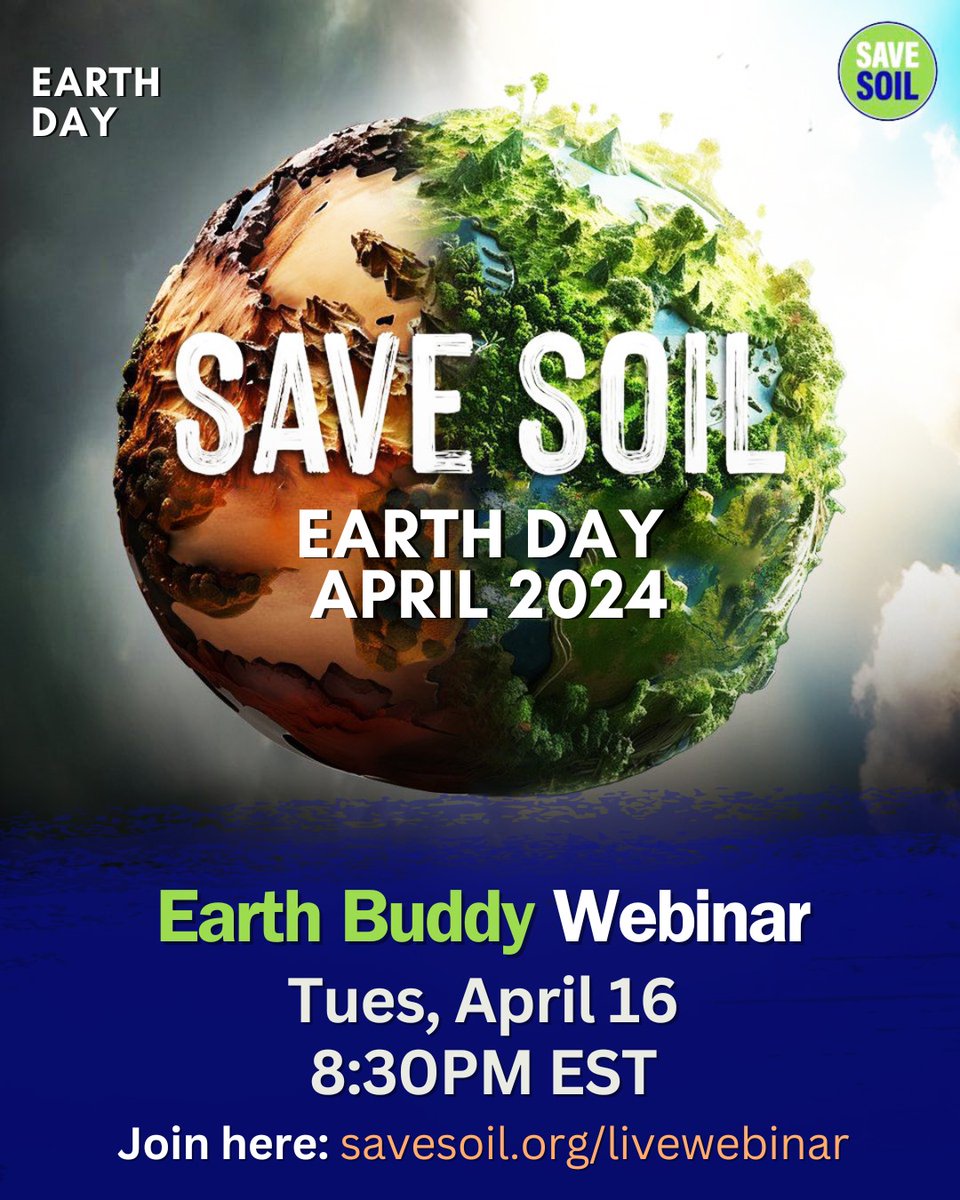 Earthbuddy webinar. All are invited 🌎🙏🌿
#SaveSoil #SaveSoilToronto #ConsciousPlanet #Soil #EarthDay2024 🇨🇦 #Earthbuddy @cpsavesoil