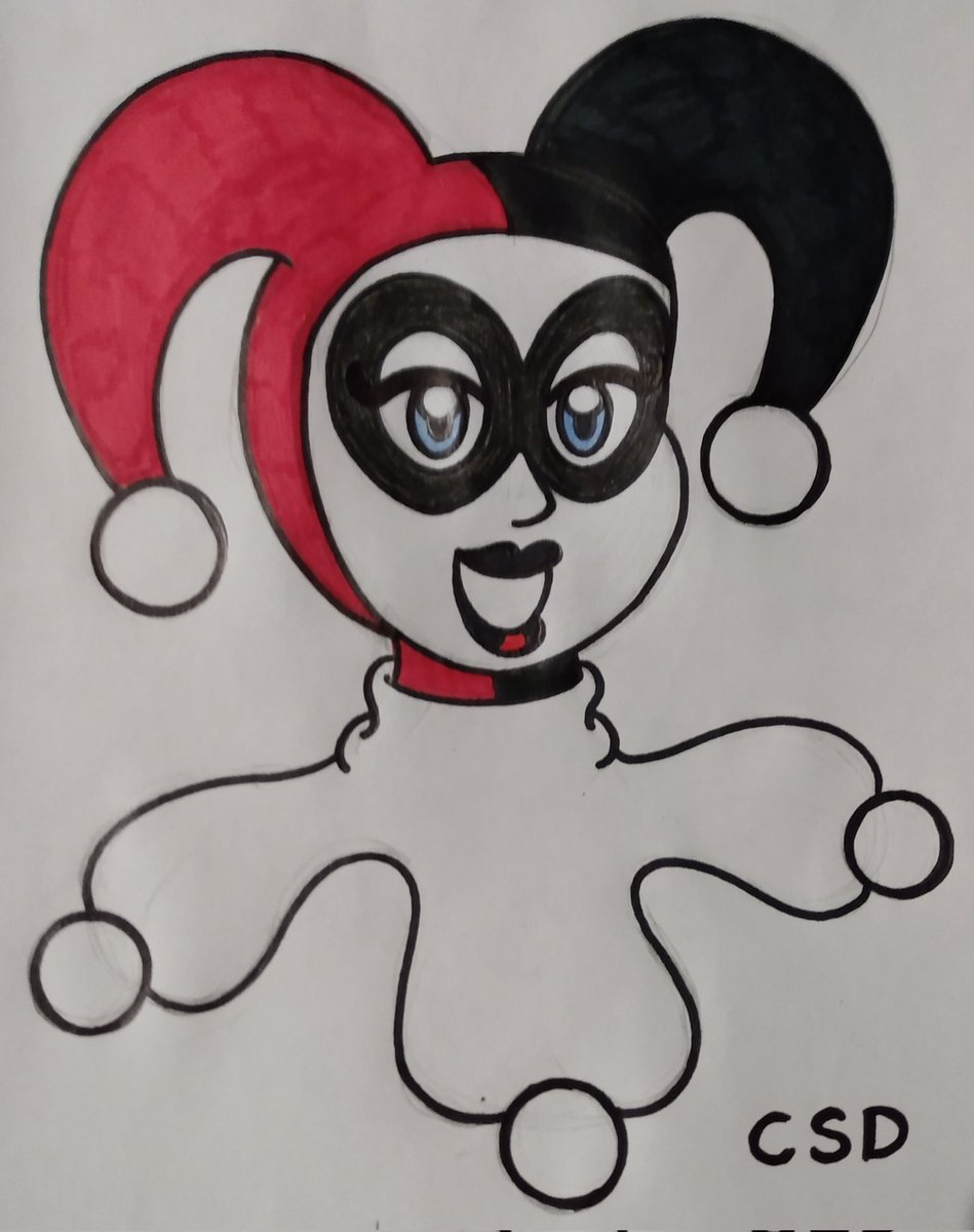 Here is a colored drawing that I did of Classic Harley Quinn last night, which I had posted on Instagram, and I decided to post on here as well. Enjoy! 😉❤️🖤 #Fanarts #HarleyQuinn #ClassicHarleyQuinn #TraditionalArt #BatmanTheAnimatedSeries #TheNewBatmanAdventures