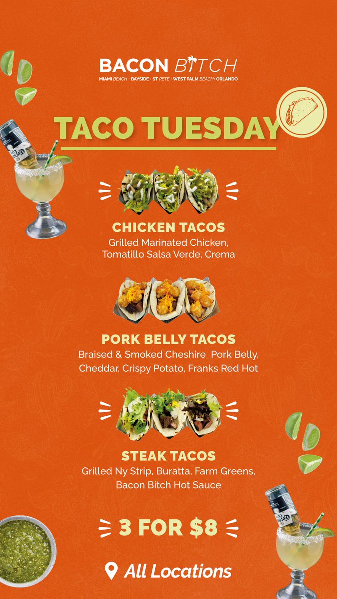 What are you waiting for to try them? 👀😋

#TacoTuesday #Brunchvibes #Bacon #MiamiBeach #OrlandoFoodies #restaurant