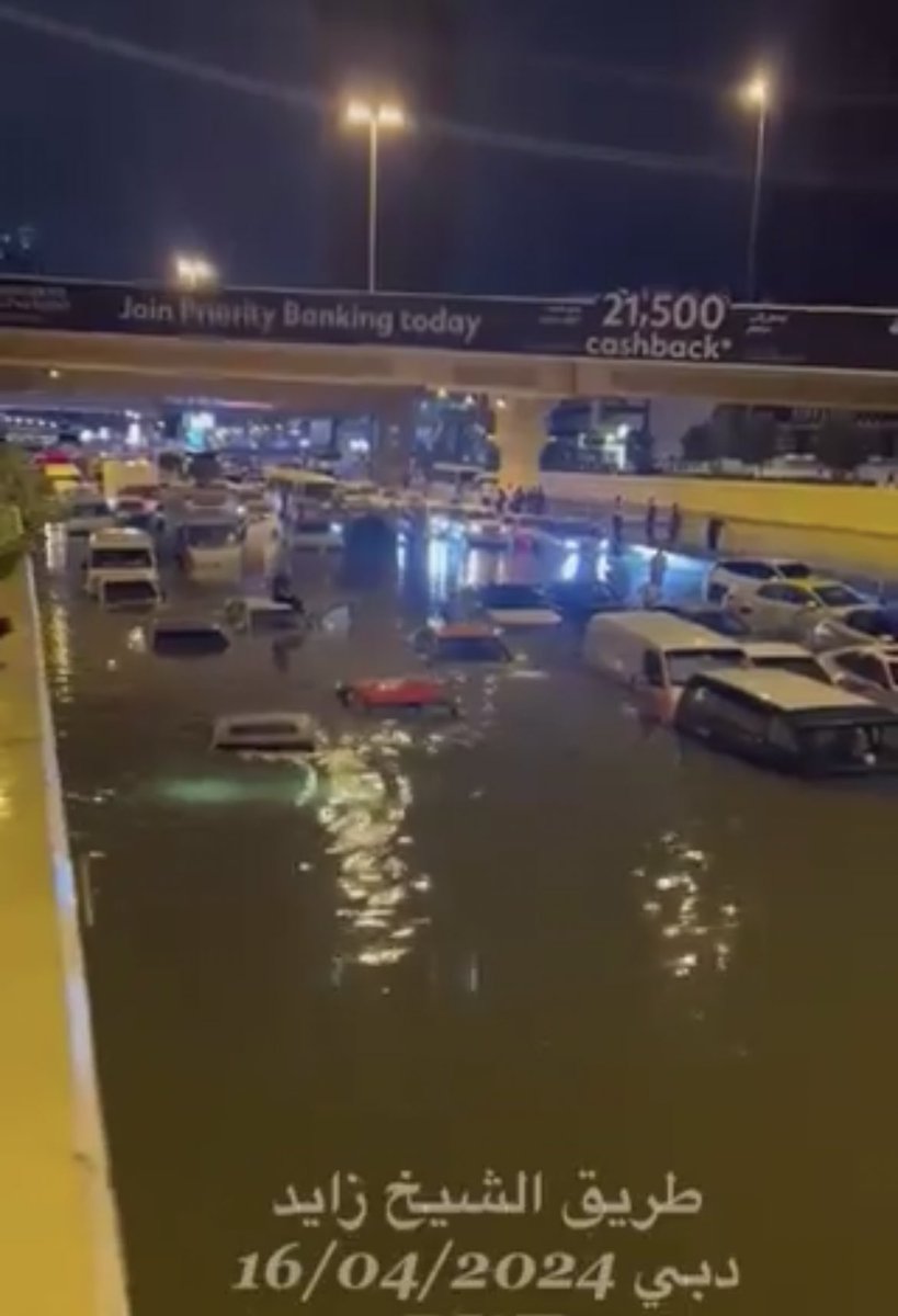 ax1ii's tweet photo. 🛑🛑 Context / Details 🛑🛑

The United Arab Emirates recorded a record-breaking rainfall of 247 millimeters over three consecutive days in 2019, according to meteorological agencies. However, today in the UAE, within less than 24 hours, 234 millimeters were recorded in Al Ain and 213 millimeters in Dubai. This might set a new record, surpassing the old one. The streets have become submerged in water, and the storm drains are flowing strongly. Dubai Airport has turned into a very large water lake.

🛑🛑 I'm dedicated to enriching social media posts by adding much-needed context. Follow me for posts that are clearer and include comprehensive background details