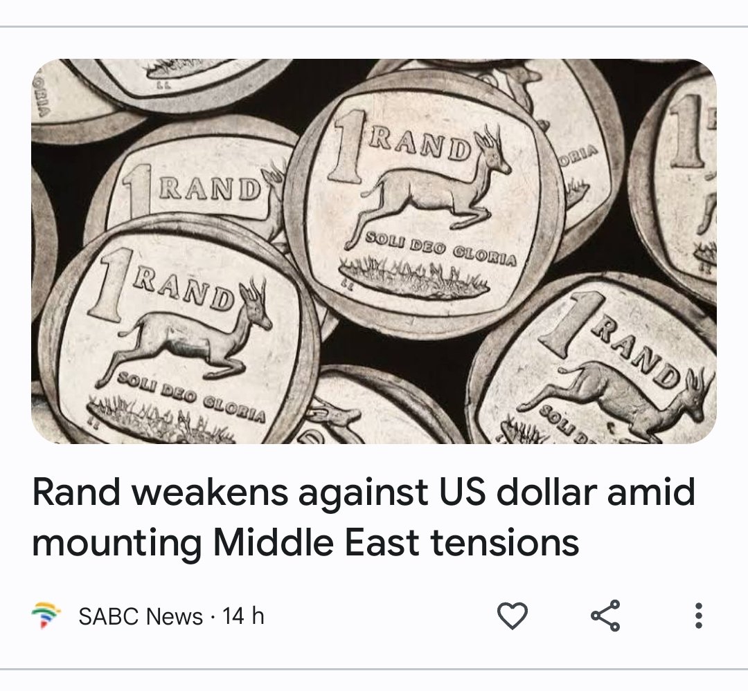 Tsogang3's tweet photo. Tensions in the Middle East? Rand weakens. Floods in America? Rand weakens. Yet the dollar is always on the front foot 🤣 cause they just printing it. This side they messing with us 😅 https://t.co/mn5wpkgZ2X