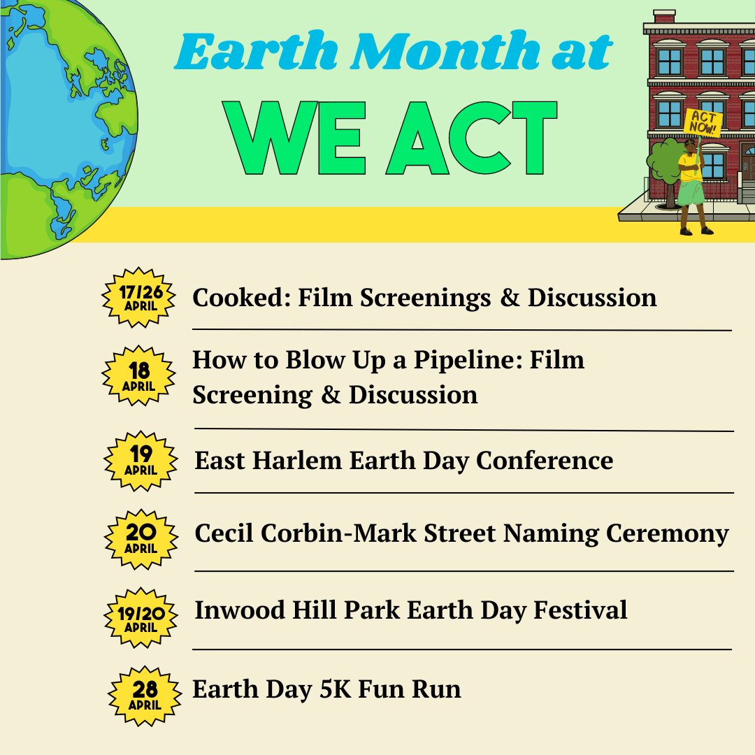 Happy #EarthMonth! We have a lot of great events happening in the next few weeks to both celebrate #EarthDay and our beautiful planet, and call for environmental and #climatejustice!