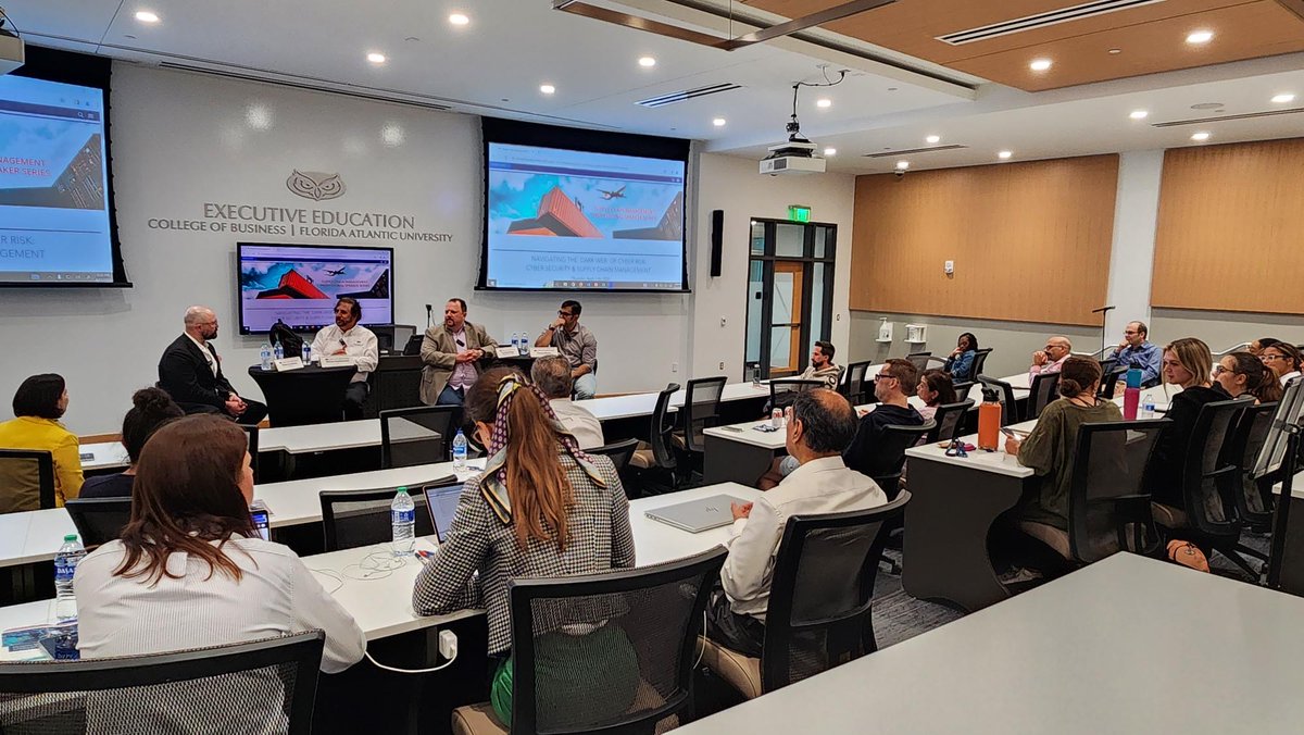 We had another excellent panel discussion at our #SupplyChain Management Professional Speaker Series event last week, featuring fantastic leaders in the industry. Such an informative and engaging event! Thanking everyone that participated and attended! #FAUExecEd #CyberSecurity