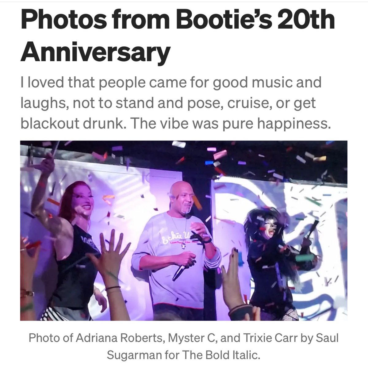 Wasn’t expecting a nice little photo wrap-up of our 20th Anniversary party at @sfcatclub but we obviously showed @saulsugarman at @thebolditalic a good time! Check it out here: thebolditalic.com/photos-from-bo…