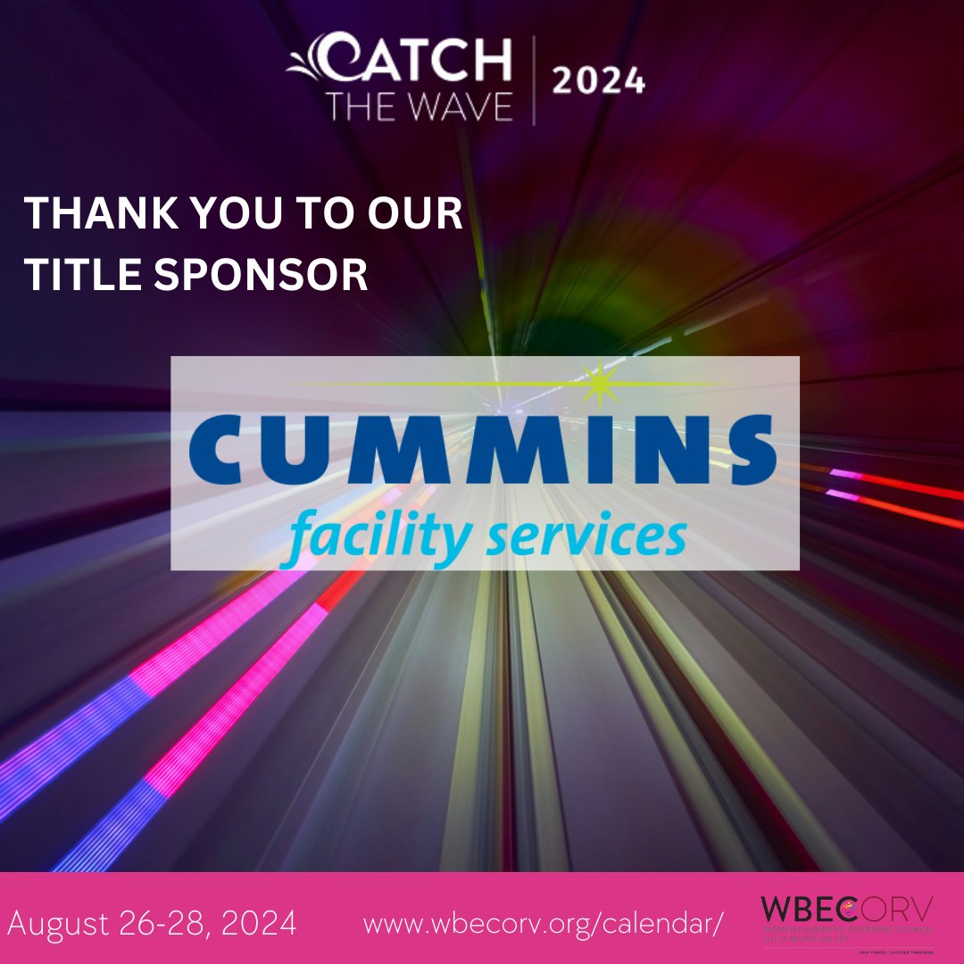 Thank you to Catch the Wave Title Sponsor, Cummins Facility Services! This WBENC-Certified organization specializes in providing high-quality facility management services. We're excited to have CFS' continued partnership. You can join them by contacting us  #catchthewave2024
