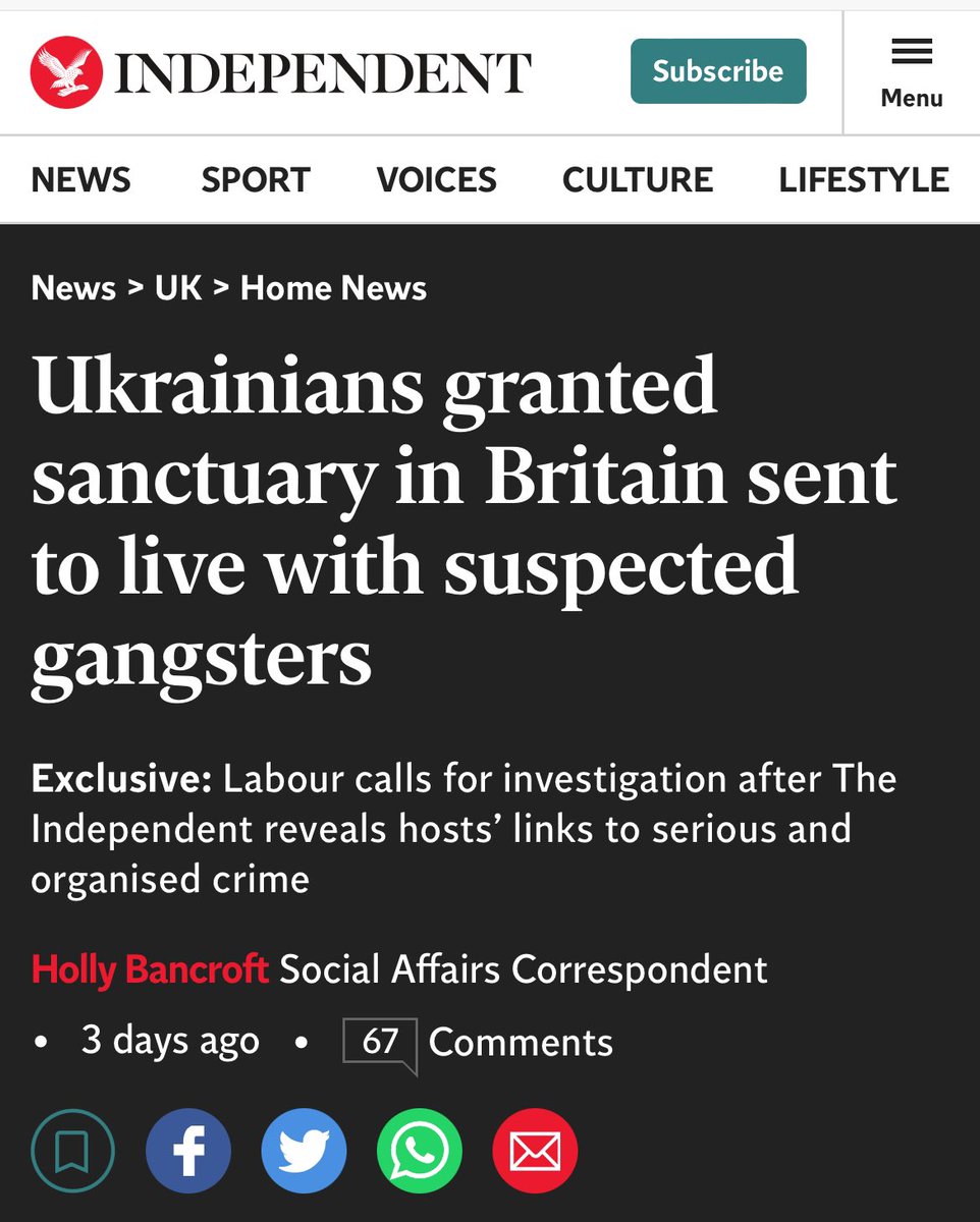 The Homes for Ukraine scheme could have been brilliant. If gov had bothered talking to us, planning with us, or listening when we spelled out the risks. I wrote this thread as soon as the scheme was launched. Anyone with any care could’ve seen the harm. independent.co.uk/news/uk/home-n…