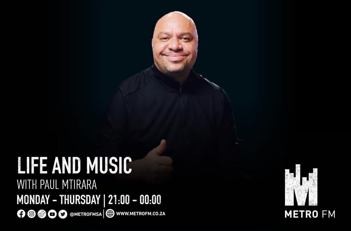 Get ready for great music and conversations on #LifeAndMusic with Paul Mtirara | Monday - Thursday 21:00 - 00:00 📲: 060 552 7303 ☎️: 086 000 2160
