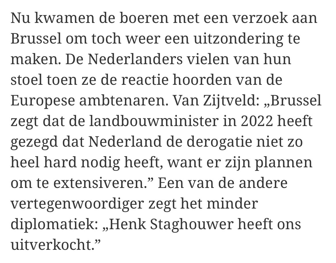 Dít 🤬 #derogatie #voedselzekerheid telegraaf.nl/nieuws/1965345…