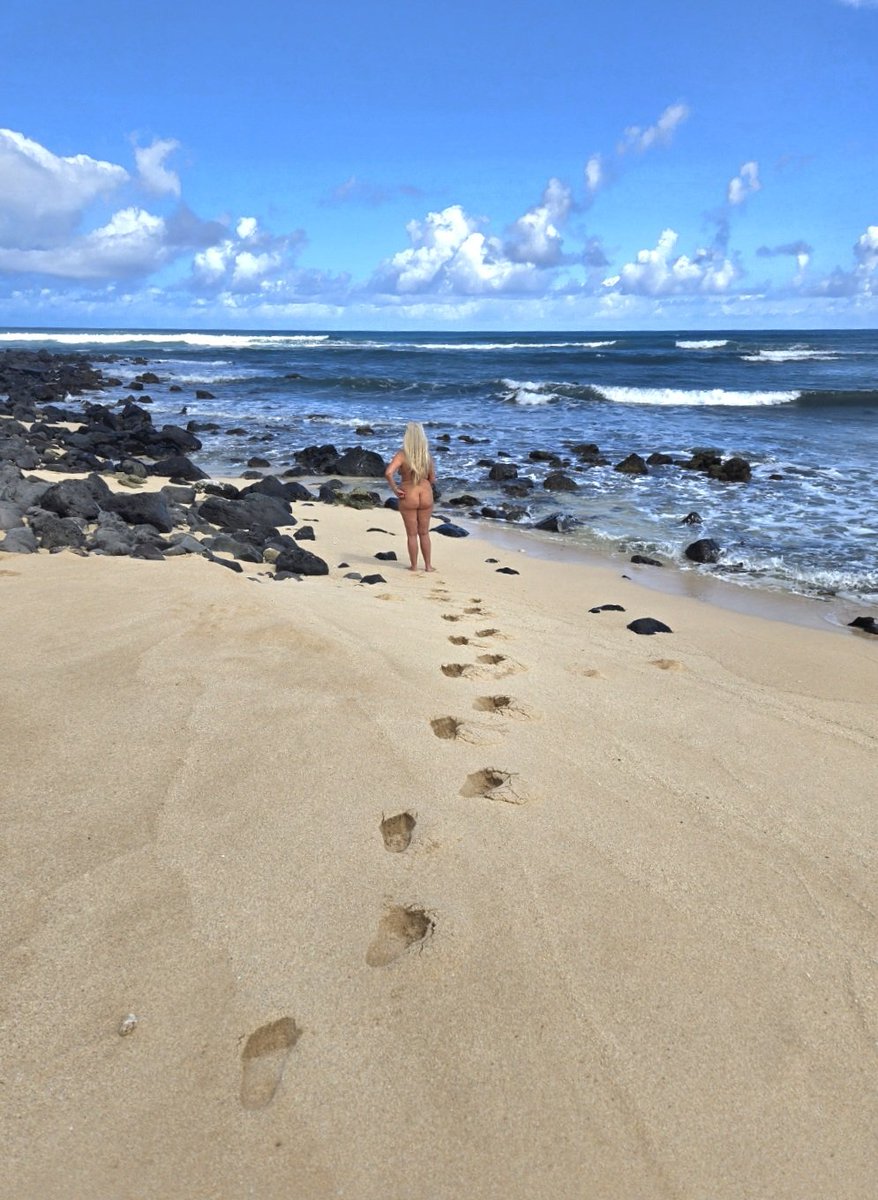 There is something so satisfying being the first one on the beach with my footsteps blazing the trail for naturism.