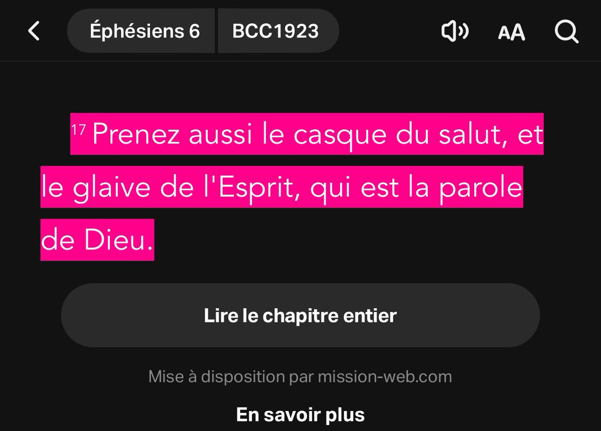 La Parole de Dieu :