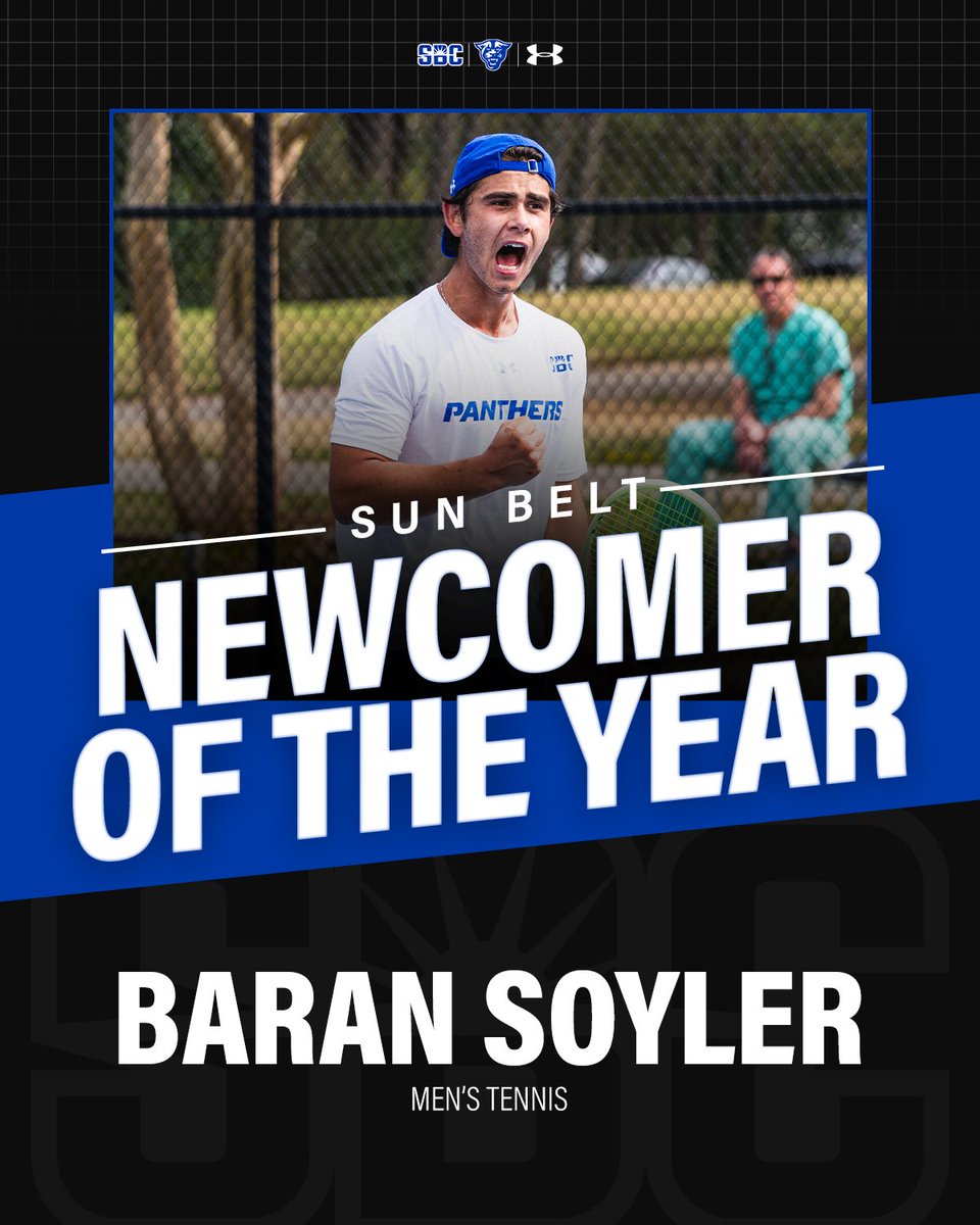 𝙉𝙚𝙬𝙘𝙤𝙢𝙚𝙧 𝙤𝙛 𝙩𝙝𝙚 𝙔𝙚𝙖𝙧 🙌🏼 Baran Soyler has been named the 2024 Sun Belt Conference Men’s Tennis Newcomer of the Year! #LightItBlue | #STATEment