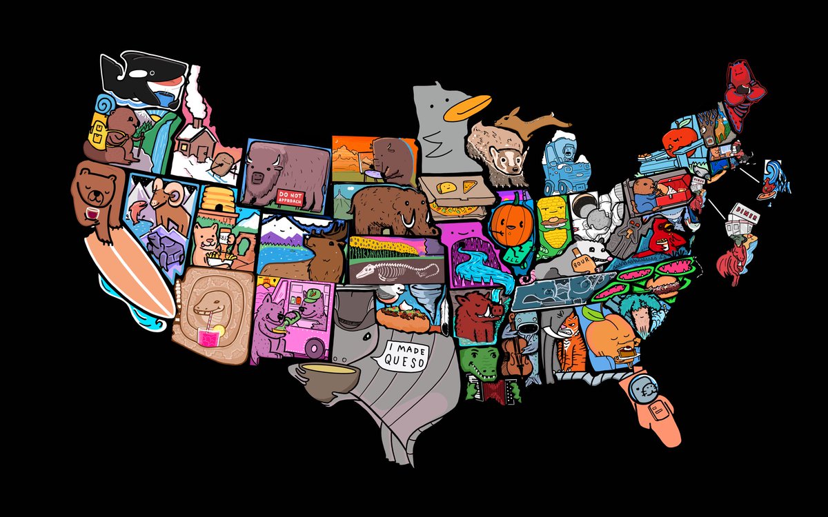46 states drawn, in my ongoing attempt to draw all 50
