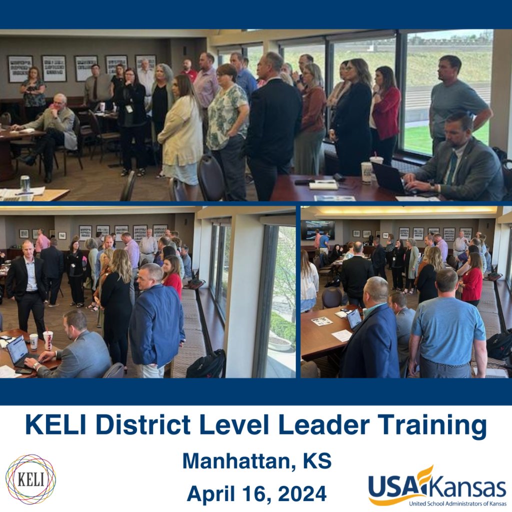 Add Manhattan to the list of places we are today because we get to spend the afternoon with our first year Superintendents participating in #KELI. As part of our partnership with #KELI, @USA-Kansas and #KSSA provide PD to all first year leaders! #edleadershipmatters