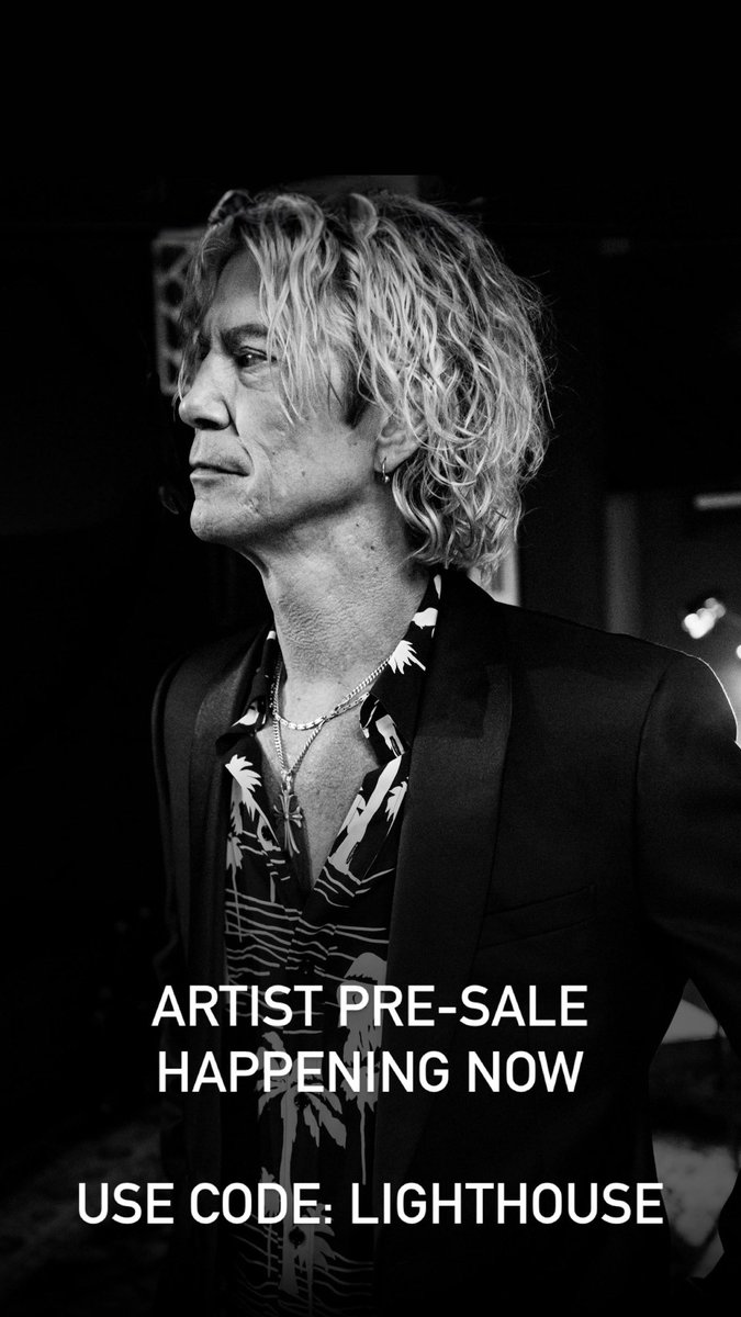 Artist pre-sale for Duff McKagan’s Lighthouse ‘24 UK/Europe tour is now live!! USE CODE: LIGHTHOUSE Head to duffonline.com/live to purchase. #duffmckagan #gunsnroses #lighthousetour