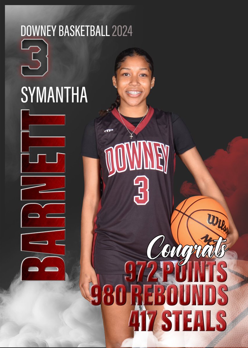 Congrats to Symantha Barnett on an amazing 4 year career as a varsity starter! 🏀💪🏀💪🏀