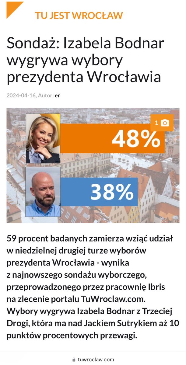 Wrocławianie mają swój rozum i chcą zmiany, bo wiedzą jak bardzo ratusz zamknął się na ich sprawy, a @BodnarIzabela swoją otwartością na dialog i ekspertów dała wszystkim nadzieję na lepsze zarządzanie miastem. 
#wyborysamorzadowe2024 #WyborySamorządowe #Wrocław