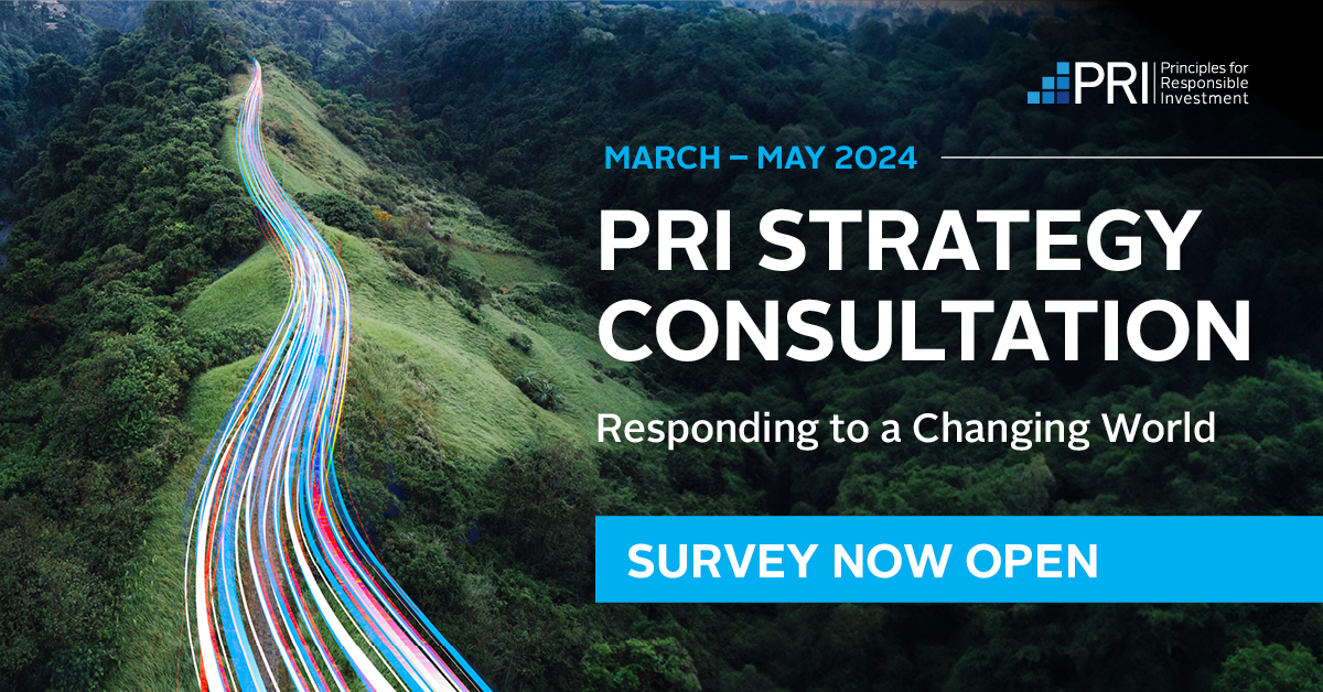 PRI strategy consultation❗ The proposed #strategy is designed to maximise the value we deliver to our signatories, accelerate progress towards a #sustainable global financial system and to contribute to a more sustainable world. Survey closes on 10 May: ow.ly/G6qB50R8bOw