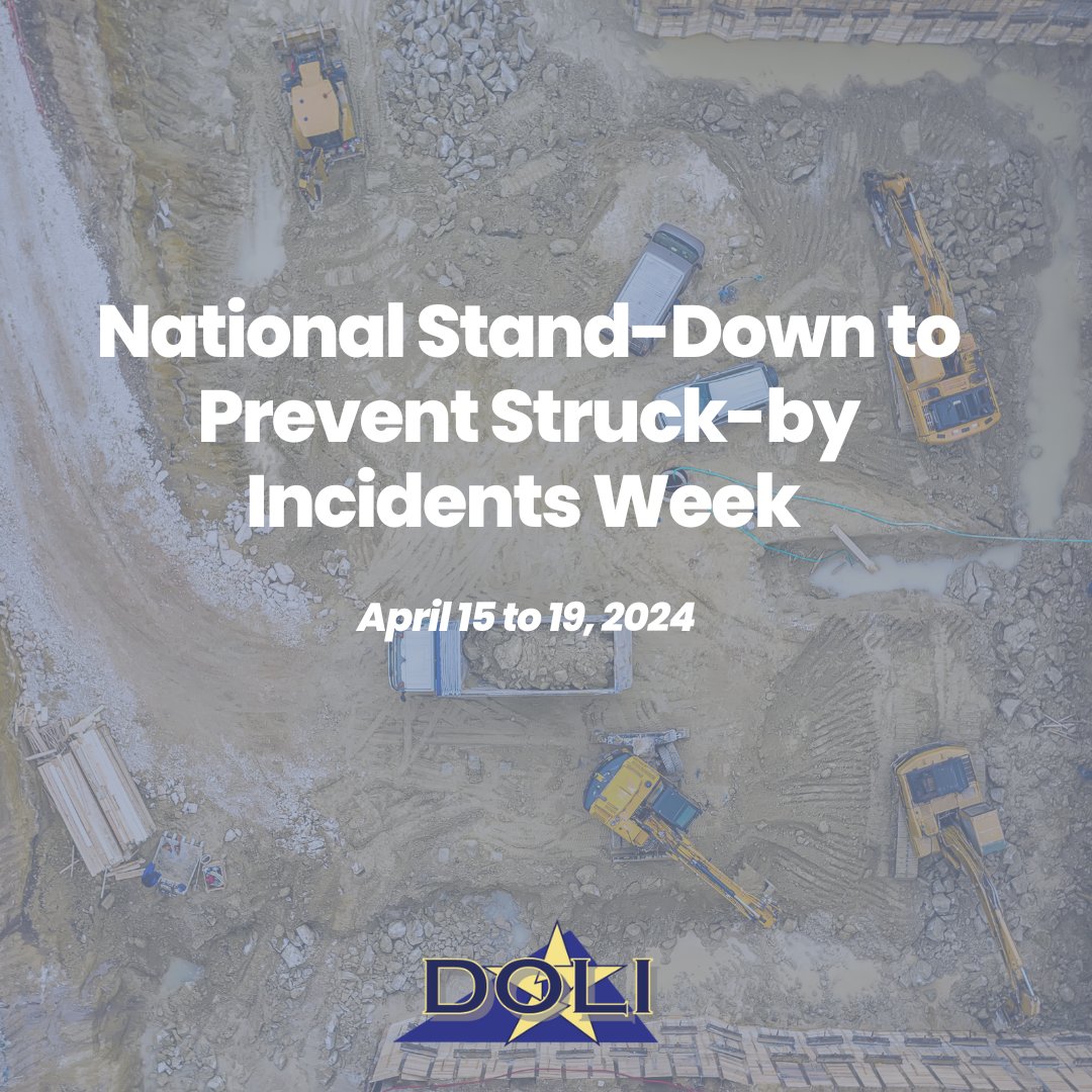 It's #StandDown4StruckBy week! Struck-by incidents remain prevalent in the construction industry. A safety stand-downs is a perfect opportunity to address safety hazards and prevent accidents. #WorkSafeStaySafe