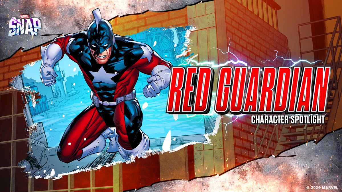 Introducing Red Guardian — Russia's answer to Captain America! Pilot, fighter, and undercover operative🤫, the Red Guardian symbolizes strength and patriotism. 🔵 Cost: 3 🔶 Power: 3 🔹 On Reveal: Afflict the lowest-Power enemy card here with -2 Power and remove its text.