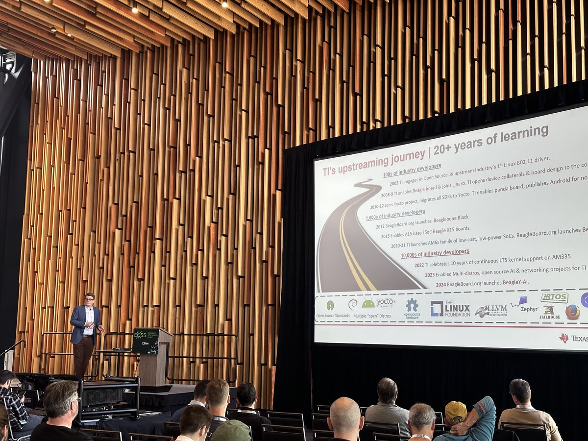 Artem Aginskiy of Texas Instruments, speaking at #EmbeddedOSSummit, discusses why upstreaming matters to an #embedded vendor - it matters to the customer. Upstreaming enables us to provider developers & customers with scalability, quality, and longevity.