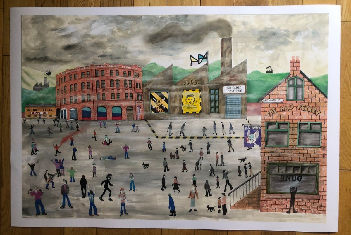 LOWRY HITS THE HACIENDA, limited edition signed print now available. #thehaciends #manchester #art #lowry #manchestermusic #fac51 #neworder #joydivision #80s #90s #postpunk #rave #acidhouse #nft #print #painting