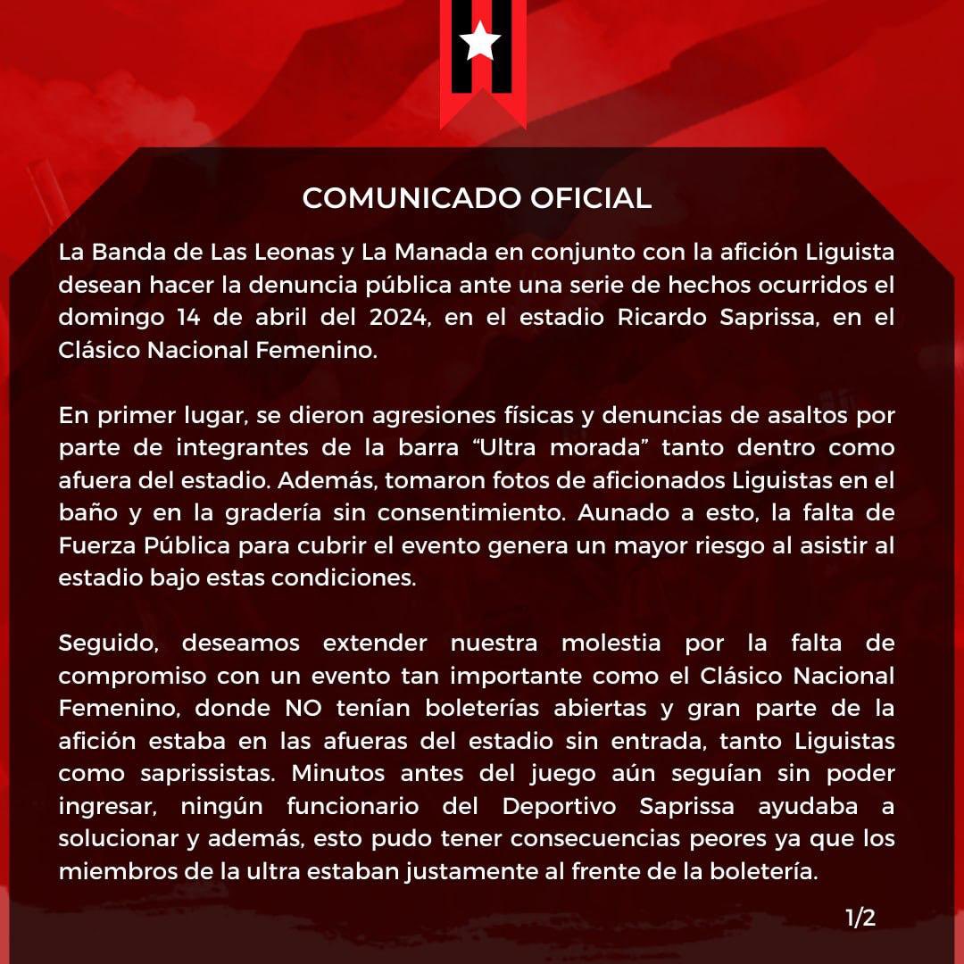 Bandaleonascr's tweet photo. COMUNICADO OFICIAL 📝🦁

@LaManada_CR https://t.co/h5gk7KyWQq